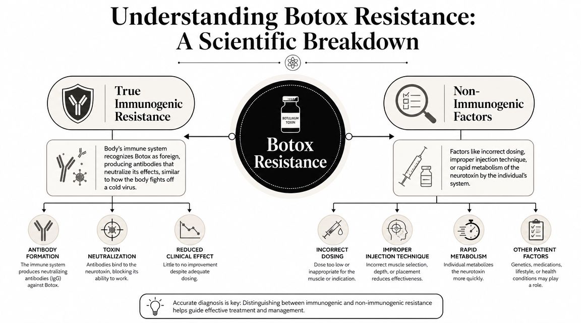how to prevent botox resistance botox resistance If you rely on Botox for chronic migraine or cervical dystonia, it's normal to worry when a treatment that helped so much starts feeling less predictable. A patient in Orland Park or Palos Heights might notice headaches returning sooner, neck tightness creeping back earlier than expected, or a treatment cycle that just doesn't feel as strong as the last one. The first fear is usually the same. “Am I becoming resistant?” How to Prevent Botox Resistance? Get Lasting Results An infographic titled Understanding Botox Resistance, explaining immunogenic resistance versus non-immunogenic factors affecting treatment effectiveness.