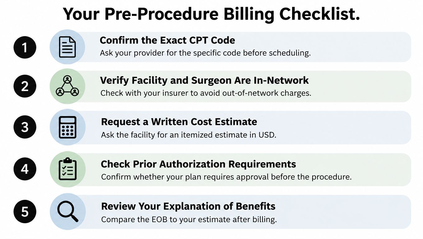 kyphoplasty cost billing checklist A Chicago Ridge-area patient usually isn't asking for a national average. They're looking at a recent compression fracture, trying to sleep, walk, or return to normal activities, and wondering whether the procedure will create a manageable bill or an unpleasant surprise. The useful question is not, "What does kyphoplasty cost?" It's, "What amount will my specific facility, physician, insurer, and treatment plan produce?" Kyphoplasty Cost in Illinois: What Patients Actually Pay A five-step pre-procedure billing checklist for medical patients to follow before undergoing a procedure.